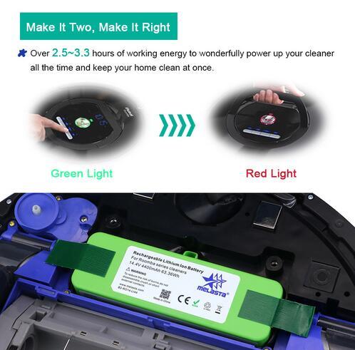 4.4Ah 14.4V Li-ion Replacement Battery  for iRobot Roomba